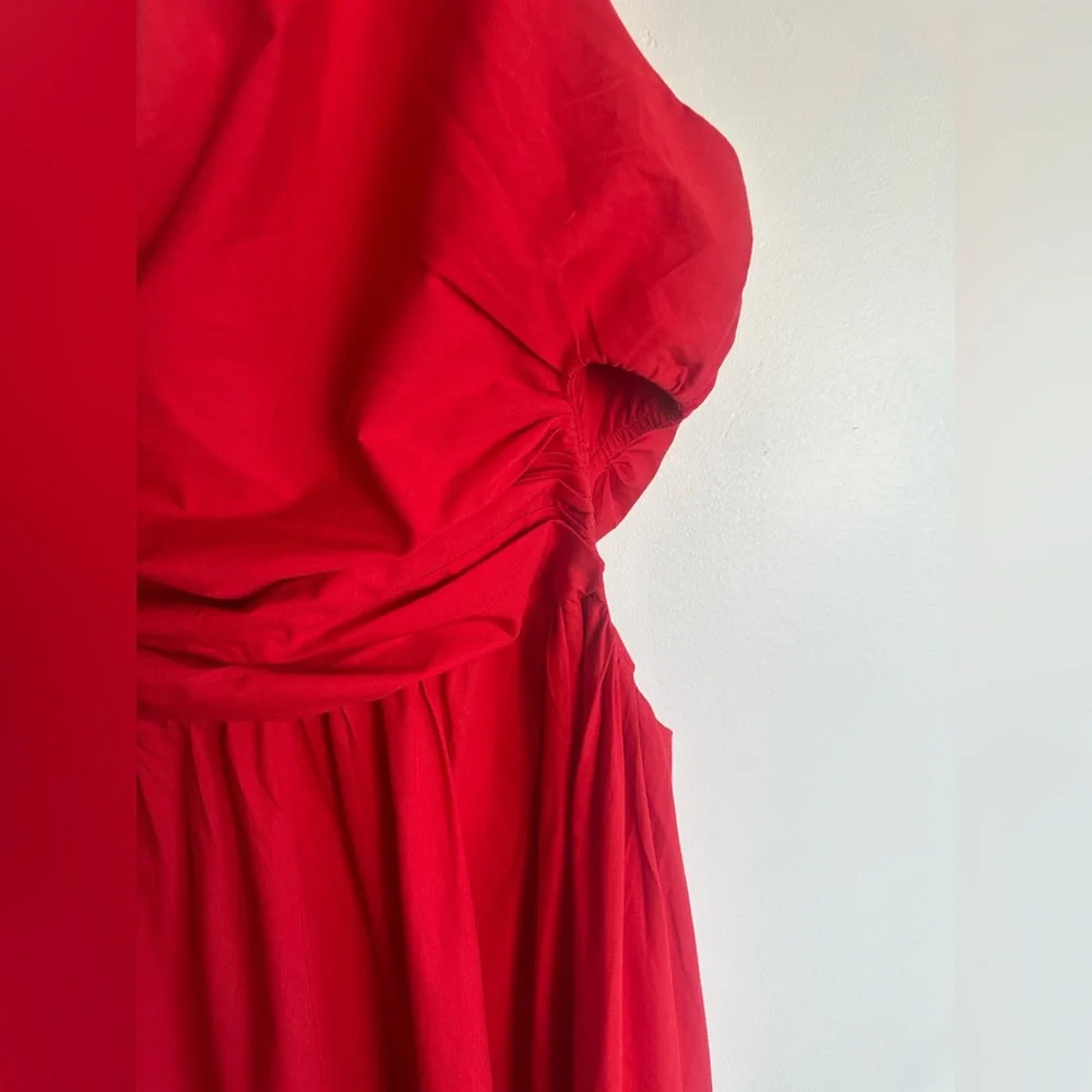 Abercrombie & Fitch Red One-Shoulder Maxi Dress